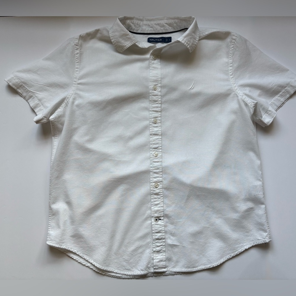 Nautica Men's White Button-Down Collared Shirt